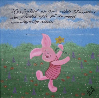 Grisling med blomst